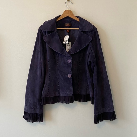 Danier Jackets & Blazers - Danier Purple Fringe Suede Jacket